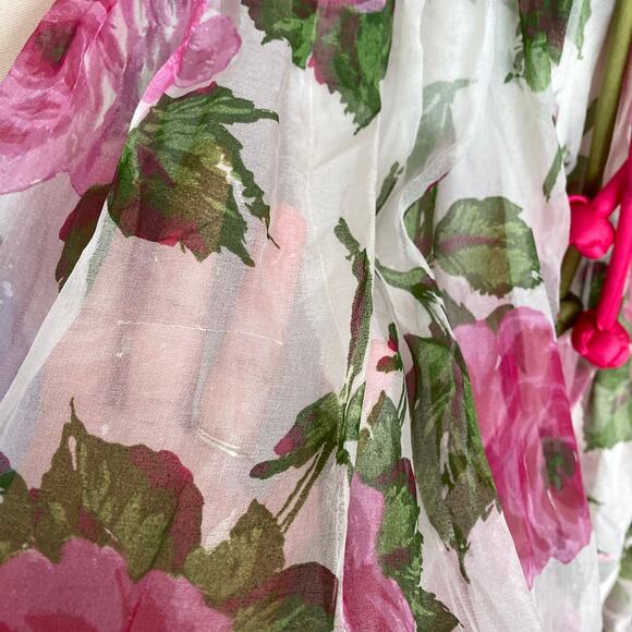 1950s Pink Floral Fit and Flare Cocktail Dress - Picture 10 of 10